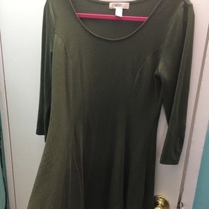 🔥2 for 15🔥Forever 21 green fall weather dress